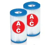 Intex Easy Set Swimming Pool Type A or C Filter Replacement Cartridges (2 Pack)