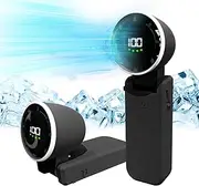 Generic Portable Handheld Fan, Mini Handheld Turbo Fan, 3600mAh, 5 Gear Wind, USB Rechargeable, Ideal for Travel/Outdoor/Home/Office (Black)