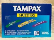 TAMPAX MULTIPAX - tampons - Super/Regular/Lites - VINTAGE - 100 Tampons