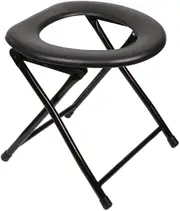 Portable Camping Toilet Chair - Folding Bedside Commode - Lightweight Foldable Outdoor Porta Potty for Adults