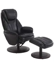 Progressive Furniture Relax-R Nova Recliner Black Air Leather With Ottoman NoSize