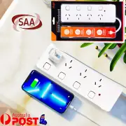 4 Way Outlet SURGE PROTECTOR Power Board w/ INDIVIDUAL SWITCHES 1 METER 240V SAA
