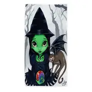 Halloween Theme Wicked Witch and Her Flying Monkey Beach Towels Medium Large Extra Large