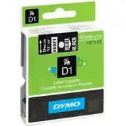 Dymo D1 Labelling Tape 12mmx7m White On Black 45021