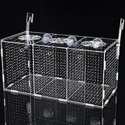 Fish Breeding Box Transparent Fish Isolation Box Acrylic Fish Isolation Hatchery 1 Grid/3 Grids Fish Incubator Box with Suction Cups and Hooks for Baby Fish Newborn Fish (3 Grids)