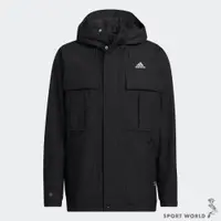 在飛比找ETMall東森購物網優惠-ADIDAS PRSVE 男 連帽外套 休閒 工裝 防風 黑