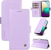 Samsung Galaxy A70 Compatible for Samsung Galaxy A70 Wallet Case with Card Holder Slot and Kickstand Waterproof PU Leather Magnetic Foldable Phone Cover for Men Women-Purple