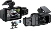 Cam Motion Detections Car Camera Black Box 3 Channel Dvr Audio Recording Dashcam Inches Reversing Image HD 1080P G-Sensor(32G)
