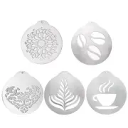 5 Pcs Coffee Decor Novel Lattes Art Stencils Baristas Cappuccinos Art Templates