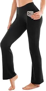 [SINOPHANT] Flare Leggings for Women with Pockets,High Waisted Tummy Control Bootcut Yoga Pants for Women