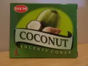Coconut Incense Cones ~ 1 Box of 10 ~ HEM - Free Post AU