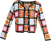 [Beavorty] Cropped Cardigan for Women Lightweight Button Closure Cardigan Shrug with Hollow out Design Versatile Over Dress Comfortable Knit Top for Casual Dressy Occasions
