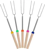 UNCO - Extendable Stainless Steel Roasting Sticks, 5 Pack, 32" - For S'mores,