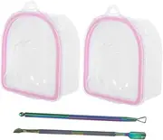 Ipetboom 1 Set Nail Soaking Bowls Dual Spa Bowl for Nail Art Manicure Care and Cuticle Softening with Tool