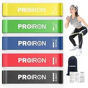 PROIRON Resistance Loop Bands, Exercise Bands Set of 5 Rubber Latex Anti-Slip Resistance Band for Workout, Stretching, Physical Therapy, Yoga and Home Fitness with Carrying Bag