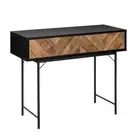 Design Square Magnus Hall Console Hallway Table 2-Drawers Walnut/Black