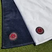 SCOTTY CAMERON CIRCLE T PLAYERS GOLF TOWEL SET BLACK & WHITE (2)