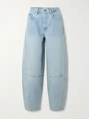[FRAME] FRAME - The Twisted Paneled High-rise Straight-leg Jeans - Light denim - 26 26 Blue