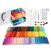 Polymer Clay Oven Bake Craft Moulding Block Modelling Kit DIY Toy 50 Colours - 86pcs