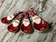 Ceramic Santa Measuring Spoon Set Of 4-VGC-Adorable