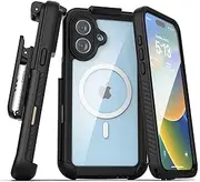 Encased Titan-X Holster for iPhone 16, Waterproof Case with Belt Clip - Shockproof, Full Body Cover with Built-in Screen Protector and Port Cover (MagSafe Compatible)