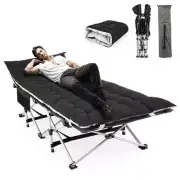 75 in. Oxford Fabric Heavy-Duty Folding Camping Cot for Outdoor Camping Travel