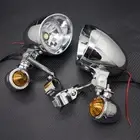 Pair Chrome Bullet Blue Angel Eye Driving Spot Fog lights Bar&Turn Signal Lights