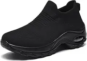 [Slow Man] Women's Walking Shoes Sock Sneakers - Breathable Mesh Slip On Lady Girls Work Nursing Easy Shoes Platform Loafers