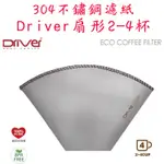 DRIVER 錐形 304不鏽鋼濾紙1-2杯/2-4杯│CUG 扇形101/102│ 環保咖啡濾紙 可搭配濾杯 手沖濾紙