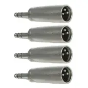 4 Pcs XLR Male to 1/4" 6.35mm Stereo Male Adapter Connector Converter Nickel