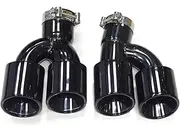 Muffler tip, Dual Exhaust Tip Satinless Steel Muffler Tip H Shape TIP Compatible For BMW 525i 528i 530i G30 G31 2018 5 Series Exhaust Pipe Nozzle(A)