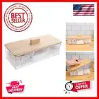Wood Qtip Holder 3 Compartments Cotton Ball and Swab Holder Organizer with Li...