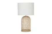Amalfi Coast Table Lamp Hand Woven Rattan Base Nightstand Bedside Lamp