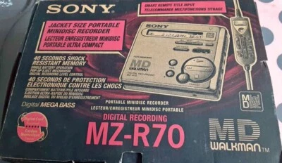 Rare New Sony MD Walkman MZ-R70 Minidisc Portable Player Digital Recorder NOS