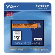 Brother P-Touch TZEB31CS TZe Laminated Label Tapes - Black on Orange New