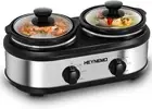 Double Slow Cooker, Buffet Servers Warmers, Dual 2 Pot Slow Cooker Food Warmer