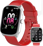 Qecnato Smart Watch for Men Women Answer/Make Calls, 1.95" Screen Smartwatch, Fitness Watch IP68 Waterproof Fitness Tracker for iOS/Android, Red