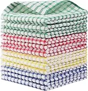 Kitchen Towels Bulk 100 Cotton Kitchen Dish-Cloths Scrubbing Dishcloths Sets 11x17 Inch 12pcs (Mix Color)