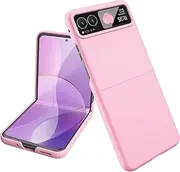 Phone Wallet Case Compatible with Moto Razr 40 Slim Shockproof Phone Case,Hard PC Shell Ultra Thin Slim with Non-Slip Grip Full Protection Cover Compatible with Motorola Razr 40(Pink)