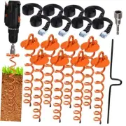 8 Sets Spiral Ground Anchor 16 Inch Trampoline Anchors Spiral Stakes Orange