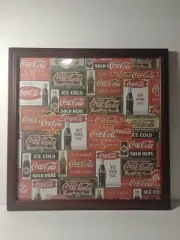 Vintage,Coca-Cola, Drink Coke, Soda, Sign in frame (Nice Frame) 13x13