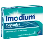 Imodium 8 Capsules Easy to Swallow Relief of Diarrhoea Loose Stools Cramps