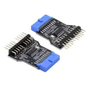 CABLECY 19pin USB 3.0 Header 1 to 2 USB2.0 9Pin Female Extension Port Multilier