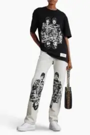 NWT STELLA MCCARTNEY X BEATLES "GET BACK" DENIM PRINT PANT SIZE XXS $815 CURRENT