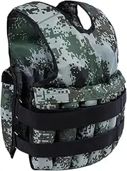 qorkhogr Weighted Vest,Adjustable Weighted Vest with Shoulder Pads Fastener Tape for Men Women 110lb Max Load Weights not Included for Running Training Workout Jogging Walking