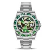 A BATHING APE TYPE 2 BAPEX ABC CAMO CRYSTAL STONE WATCH 1K20187304 GREEN