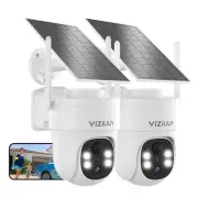 Solar Security Cameras Wireless Outdoor, 2 Pack 3MP Security Cameras Wireless...