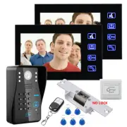 7" Video Door Phone Intercom Doorbell Security System Electric Strik +2 monitor