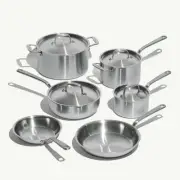 Made In Cookware - 10 Piece Stainless Steel Pot and Pan Set - 5 Ply Clad