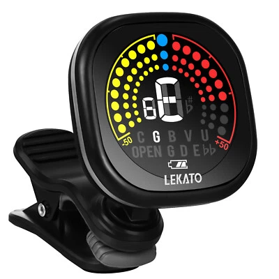 LEKATO Guitar Tuner Clip On LCD Display for Guitar Tuning Chromatic Tuner AU